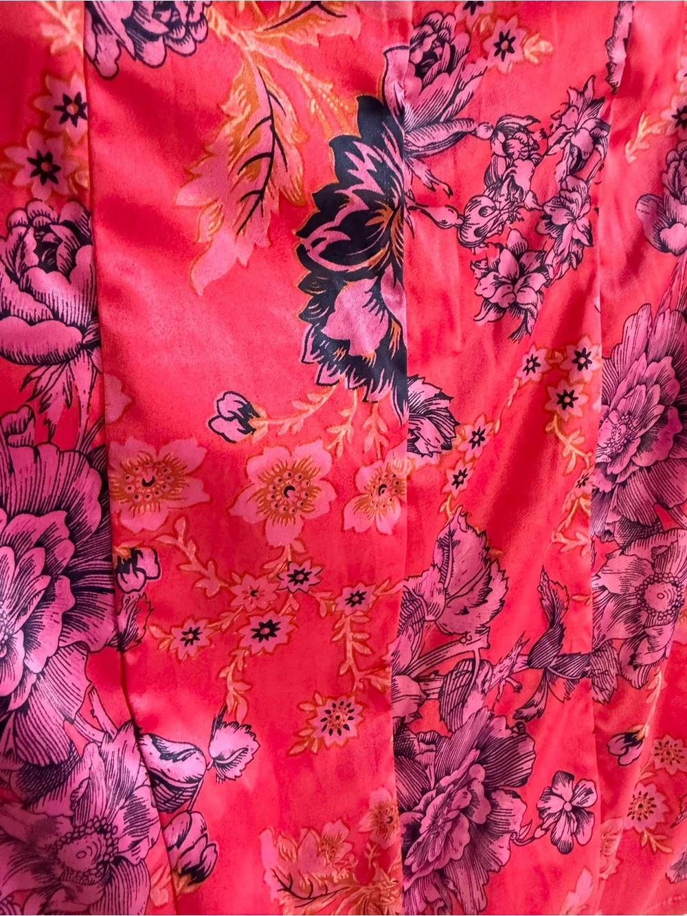 Free People Avas Floral Printed Ruched Slit Magenta Pink Mini Skirt Size 6